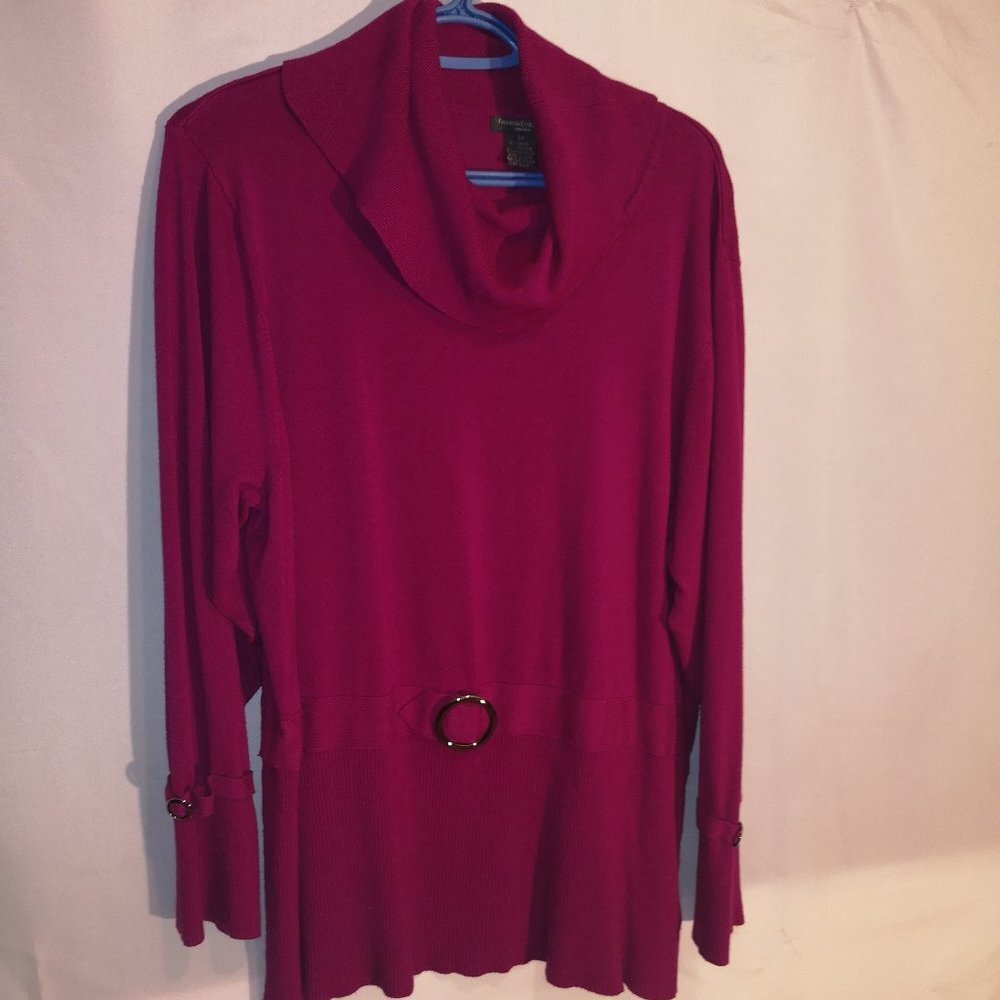 Fashion Essentials Ladies Size 3X Lightweight Long Sleeves Cowl Neck Sweater